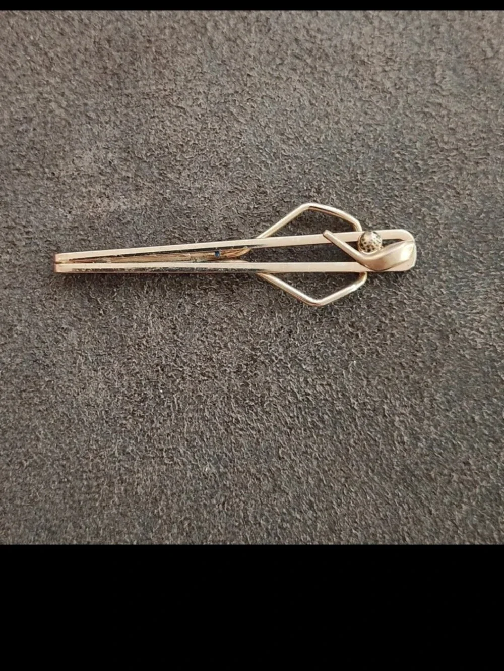 1950s Swank Golf Ball & Club Gold Tone Tie Clip.
